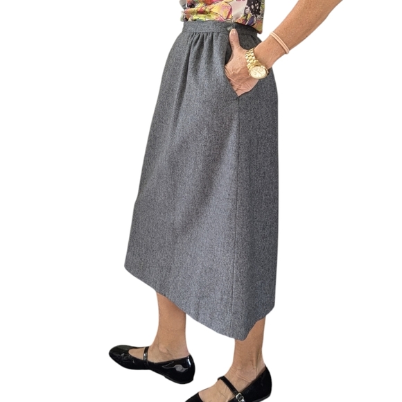 Vintage Pendleton Grey Wool Straight Pencil Retro Preppy Workwear Skirt Size 10 - Picture 2 of 8